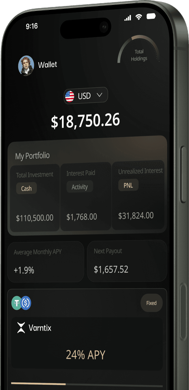 Varntix wallet dashboard